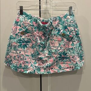 Lilly Pulitzer Pink and Green Tropical Skirt